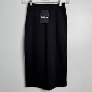 OOKIE & LALA Women's XS Pull On Black Tweed Pencil Skirt NWT